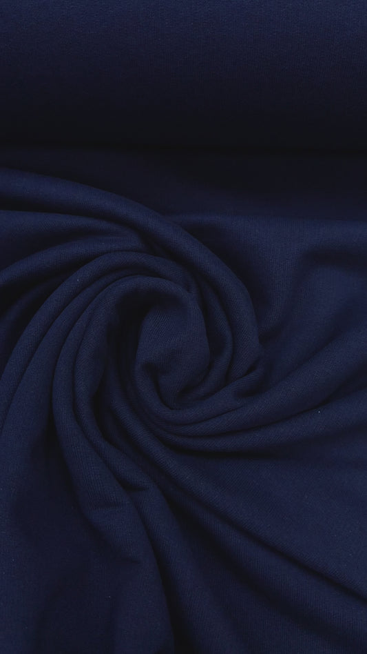 French Terry bio katoen donker blauw.