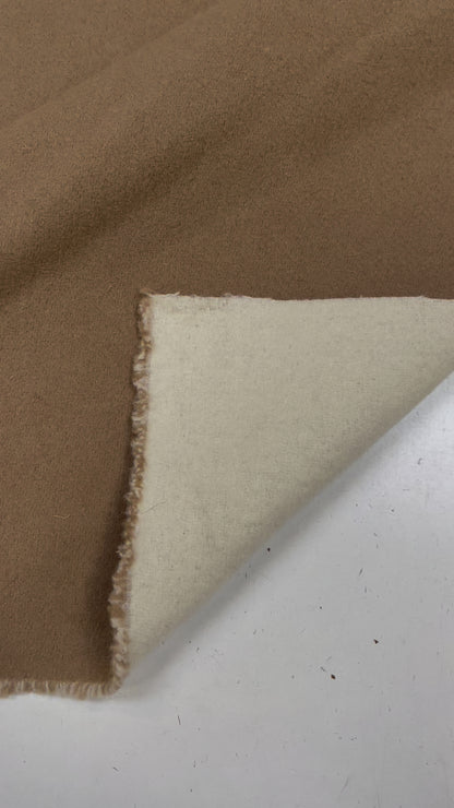 Splitable double face wool camel/ off white