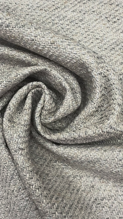 Boucle katoen blauw groen crème