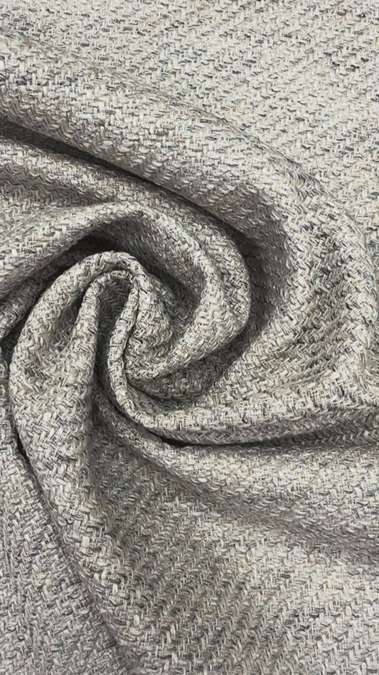 Boucle katoen blauw groen crème
