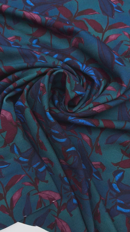 Exclusief dessin punta floral petrol small