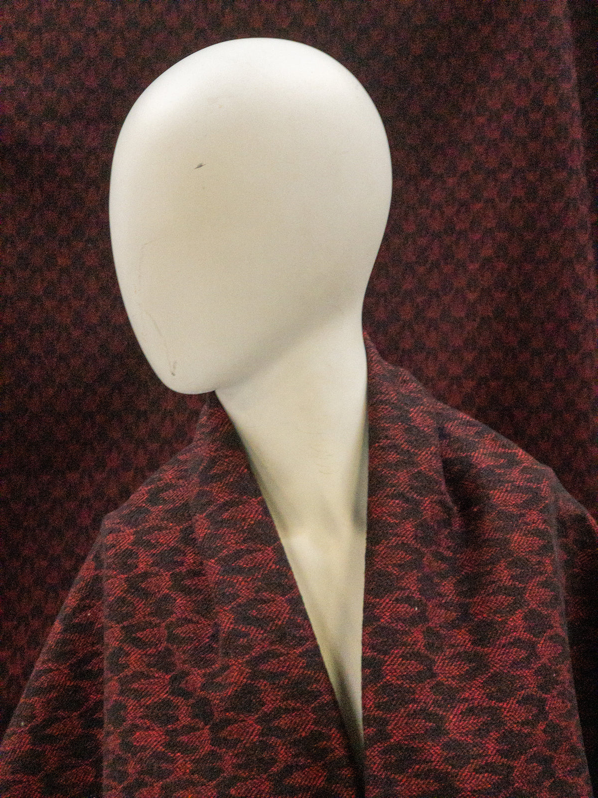 Jacquard wool woven red black