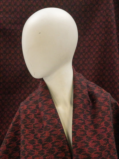 Jacquard wol geweven rood zwart